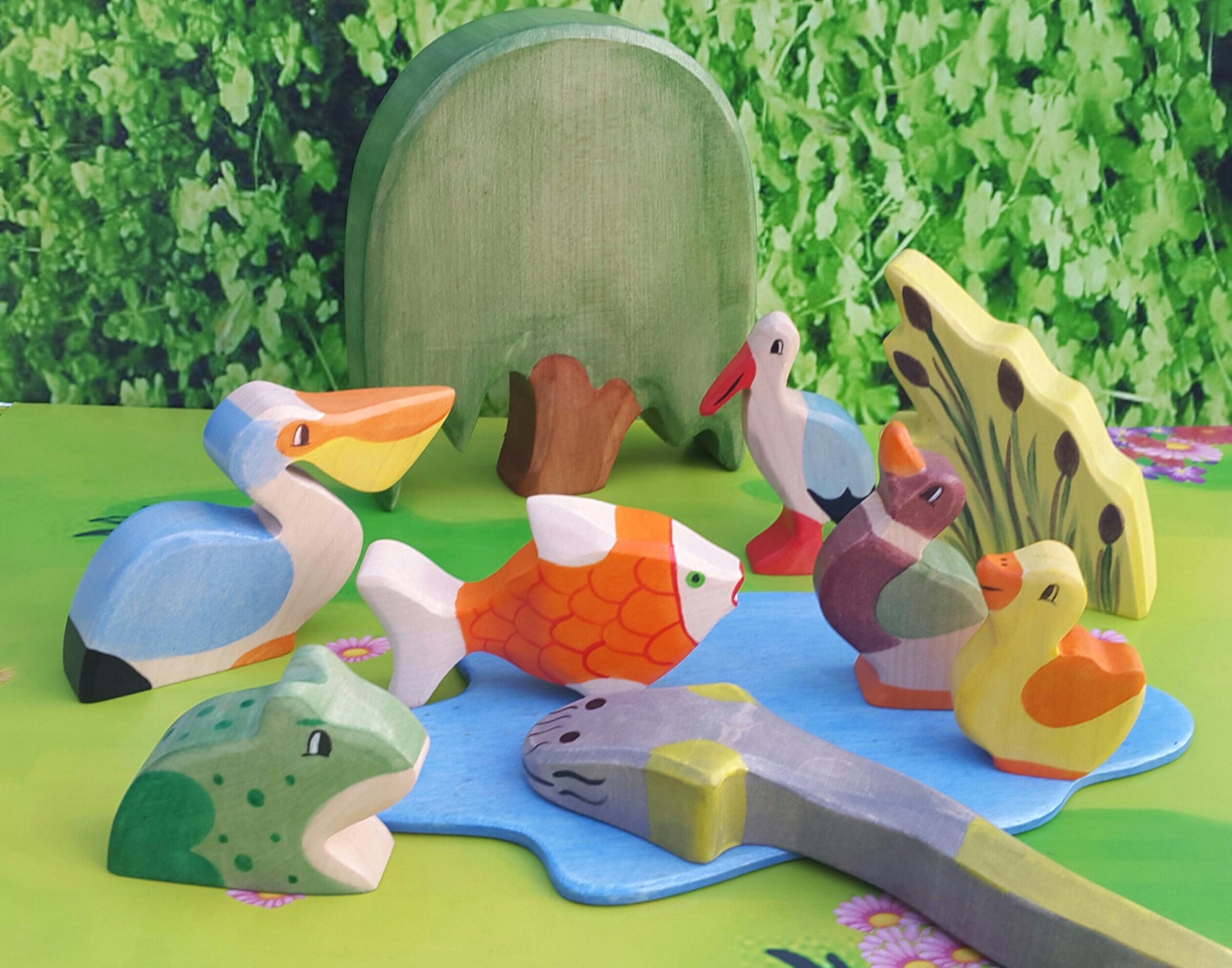 SALE Baby toys play set Lake set wooden toys animal toy