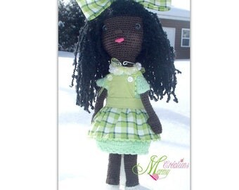 Doll crocheted - poupée au crochet ethnique, crochet doll, girl, fille, femme, women, little doll, amigurumi