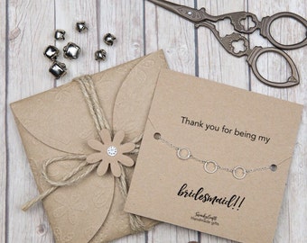 Thank you bridesmaid - eternity bracelets - gifts under 20 - maid of honor gifts - gifts for her - personalised gifts - sterling silver