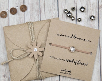Maid of honor bracelets - will you be my maid of honor - maid of honor gifts - I couldnt say I do without you - coffee bracelets - nude look