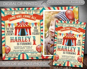 Carnival Invitation, Carnival Birthday Invitation, Circus Invitation, Circus Birthday Invitation, Carnival Party, Circus Party, #553