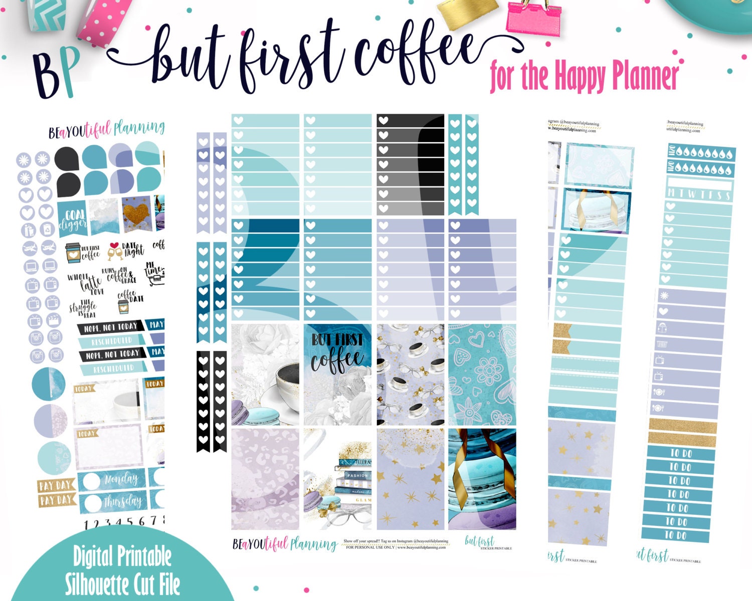 but first weekly printable planner kit planner stickers
