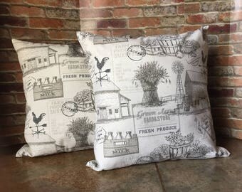 Farmhouse Throw Pillow Covers, Throw Pillow Cover, Farmhouse Style, Envelope Style, Throw Pillow, Farm Store, Fresh Produce, Pillow Cover