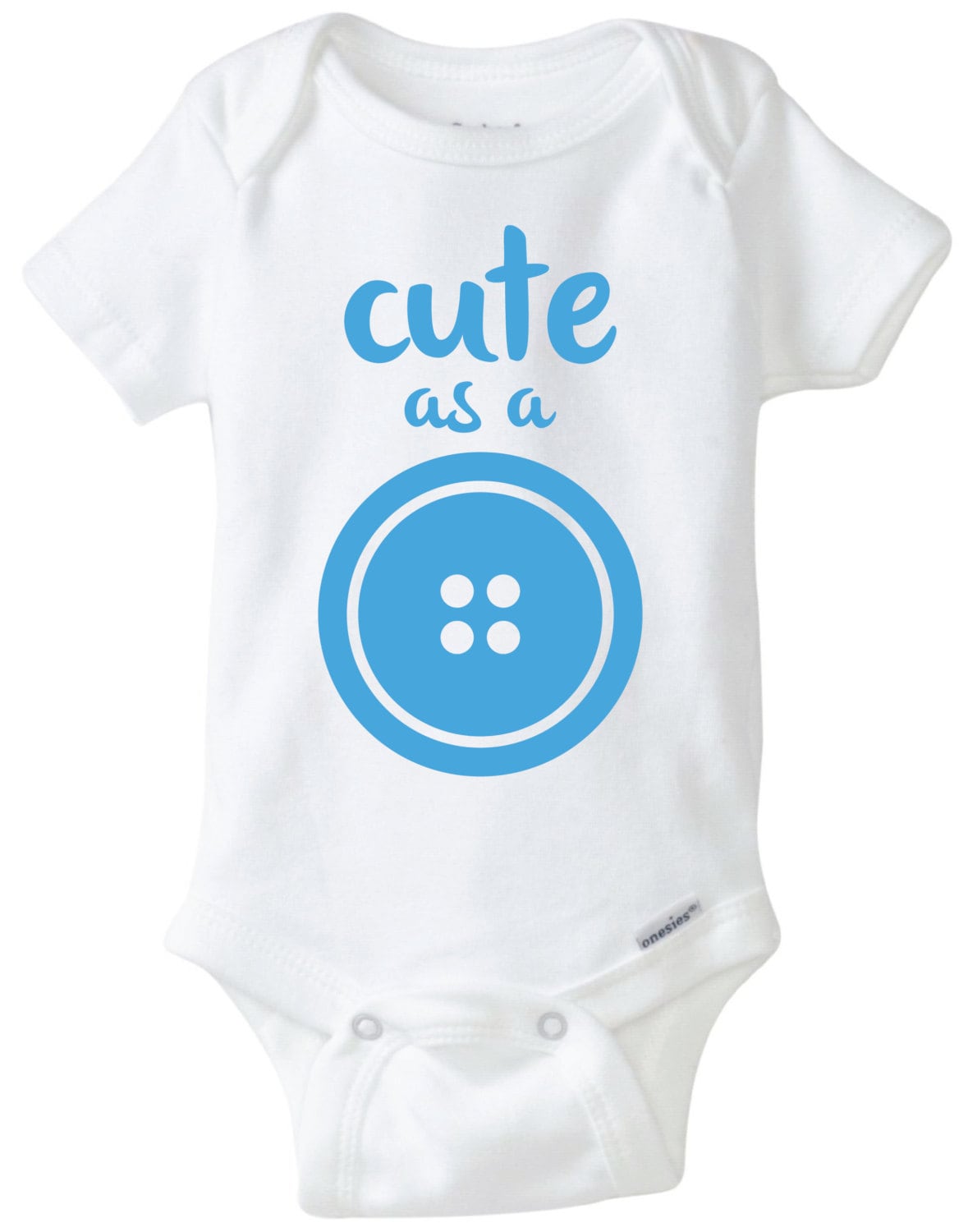Download Cute as a Button Baby Onesie Design, SVG, DXF, EPS Vector ...
