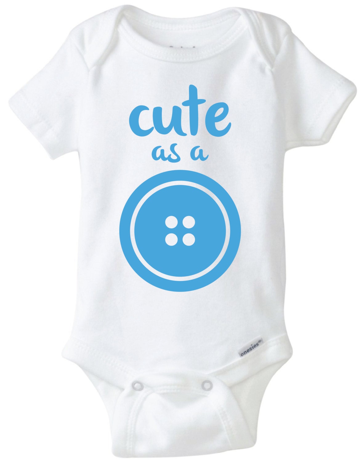 Download Cute as a Button Baby Onesie Design, SVG, DXF, EPS Vector files for use with Cricut or ...