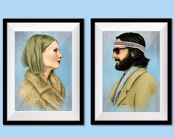 The Royal Tenenbaums, The Royal Tenenbaums artwork, Wes Anderson prints , Bill Murray, Gwyneth Paltrow