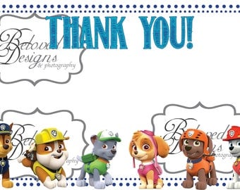 paw patrol thank you note free download