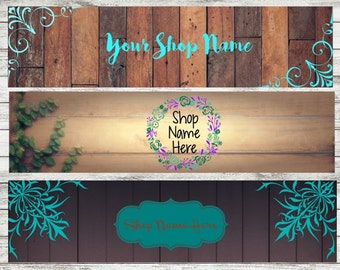 Pre-Made boho flowers shop banner