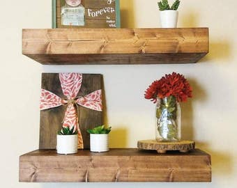 Floating Shelves - 24" or 36" Long Floating Shelves - Rustic Shelving - Rustic Floating Shelves - Wooden Shelves - Floating Shelf