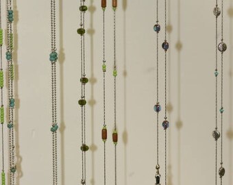 Wood Beads Eyeglasses Chain, Silver Color Eyeglasses Chain, Handmade Eyeglasses Wood Beads Chain, Delicate Chain ,