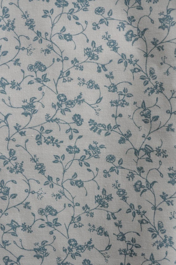 Vintage Laura Ashley Fabric Blue Floral 2 Metres 1976 From