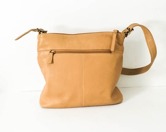 Leather handbag - Brown Leather purse - Women's top handle leather purse - Caramel brown leather shoulder bag - Minimalist handbag