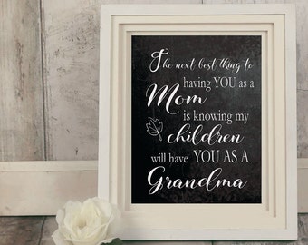 Grandparents Day, Gift for Grandma, Next Best Thing, Grandmother Gift, Gift for Grandmother, Last Minute, Grandma Printable