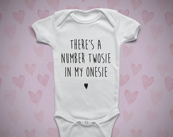 There's a Number Twosie In My Onesie, Funny Baby Onesie, Funny Baby gift, Baby Shower Gift, Baby Onesie, Funny Baby Gift, Onesie, Baby Gift