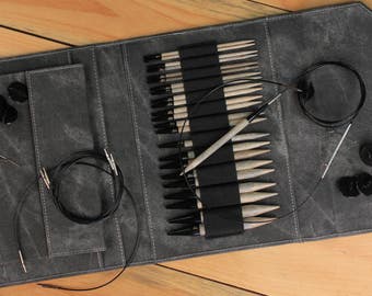 Lykke Interchangeable 5 Inch Deluxe Birch Wood Circular Knitting Needle Set - Grey or Black Case SALE!