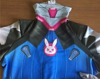Overwatch D.Va DVA Costume for Halloween Cosplay Full Jumpsuit Zentai D va