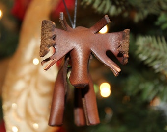 Leather Moose Ornament