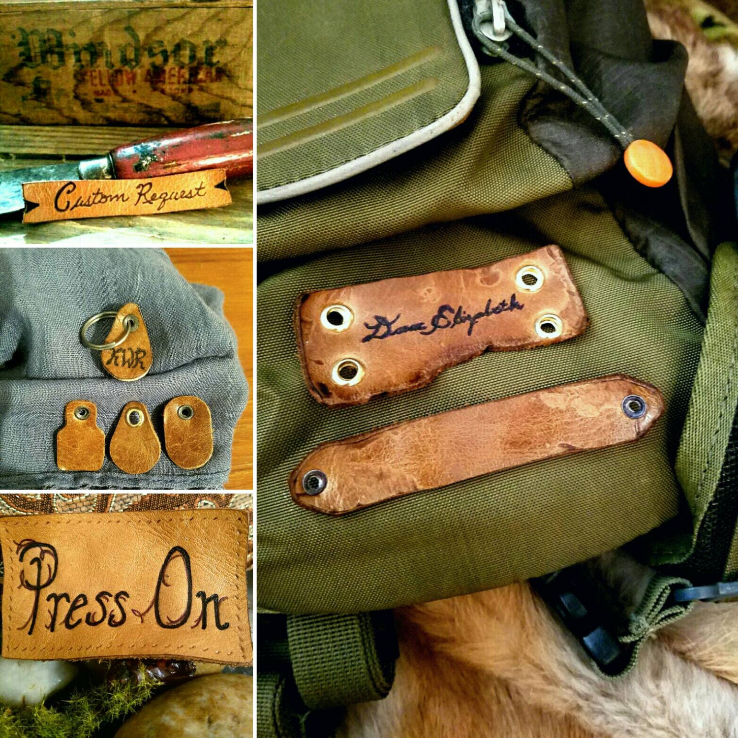 Customizable Backpack Patches Labels Tags Zipper Charms