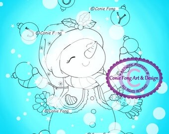 Digital Stamp, Digi Stamp, digistamp, Snowman Juggling Baubles by Conie Fong, Christmas, Winter, coloring page, children