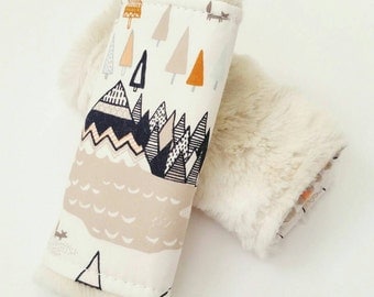 Teepee Car Seat Strap Covers, Faux Fur Car Seat Straps, Faux Fur, Navy Minky Strap Covers, Baby Boy, Car seat boy