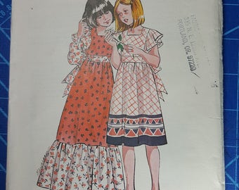 1970s Peasant Dress Pattern, Kwik Sew 793, Uncut, Jumper, Dress, GIRLS size 10-14, Vintage Clothing, Retro Patterns, Iconic 70s Style