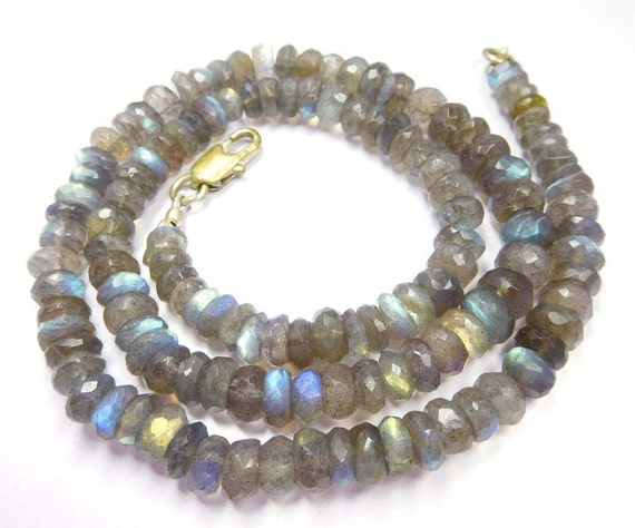 a1stonebeads - Labradorite Natural Gemstone 6-7.5 Mm Faceted Rondelle ...