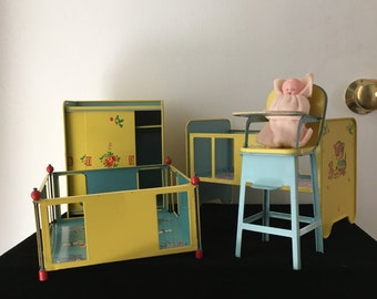 J. Chein Tin Litho Nursery Set- 1950
