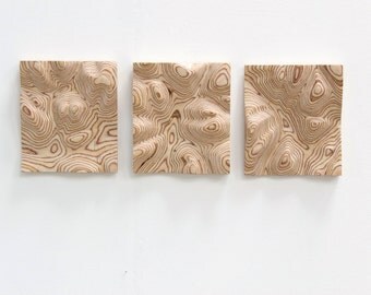Wall sculpture - wooden triptych