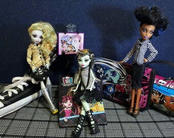 Monster high ooak doll fashion monster high clothes freaky fab doll clothing monster high doll dress preppy doll custom monster high custom