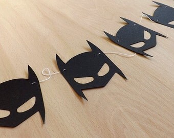 Batman Mask Paper Garland/Bunting | Kids Party Decoration