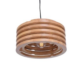 Solid Oak Wood Pendant Lights-Decorative Wooden Lighting Fixtures