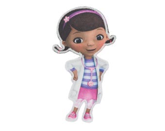 DISNEY Junior Iron On Applique Doc McStuffin 2 x 3.5 inches - Disney Junior Patch - Kids Iron On Patch - Embroidered Patch (299720)