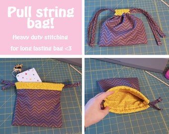 small pull string bag