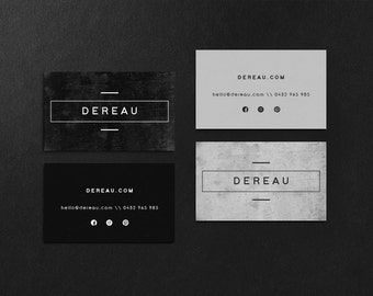 Dereau • Premade Minimalist Concrete Cement Business Card Design Branding