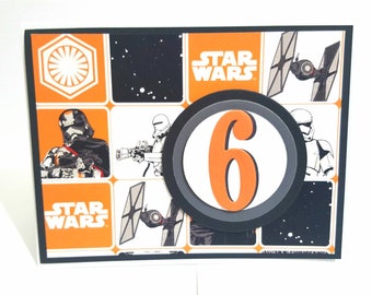 Star Wars Birthday Card, Birthday Card for Boy, Handmade Star Wars Card, Custom Card