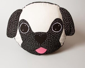 black pug cushion