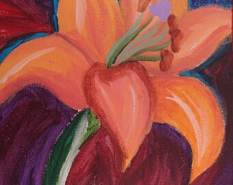 Acrylic Painting Sunset of a Flower