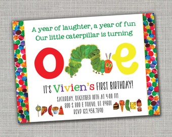 Etsy Very Hungry Caterpillar Invitations 4