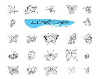 butterfly outline etsy
