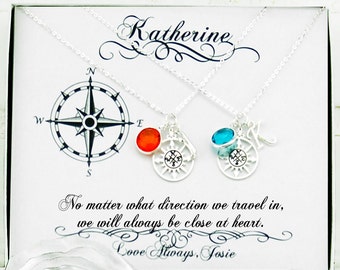 Best friend necklace for 2 Best friend gift Long distance friends Best friend birthday Girlfriend gift Journey gift Personalized best friend