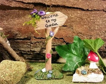 Fairy Garden Sign, Fairy Garden Accessory, Fairy Garden Miniature Sign, Terrarium Accessory, Fairy Sign, Fairy Garden Kit, Miniature Sign