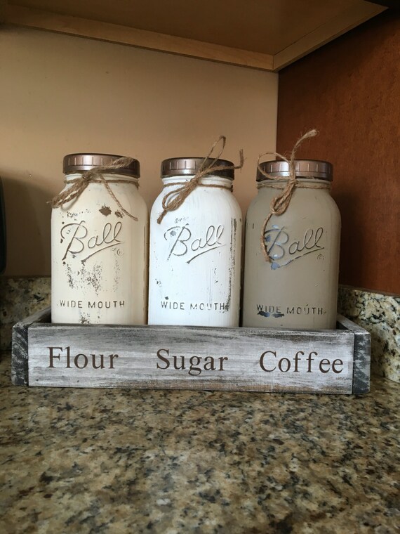 Mason Jar Canister Set HALF GALLON JARS Kitchen Mason Jar Canister Set HALF GALLON JARS Kitchen