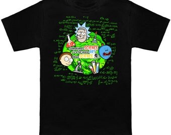 Rick And Morty Shirt SCHWIFTY SCIENCE Mr Meeseeks Geek T-Shirt Funny Parody Nerd Science Pop Culture