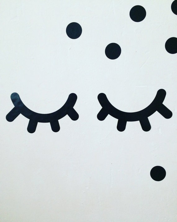 Verschlafene augen wand aufkleber wand aufkleber