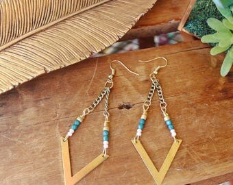 Dangle Boho beaded earrings