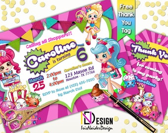 Shopkins Invitation FREE Thank You tag, Shopkins birthday invitation, Shopkins Thank You tag, Shopkins, Shopkins Invites, Shopkins tag