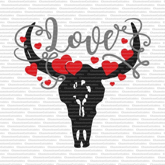 Download cow skull with hearts 3 colors svg cut file love bull