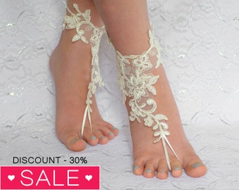 Ivory Lace wedding shoes, beach wedding shoes, wedding lace shoes, bridesmade gift, beach shoes 10