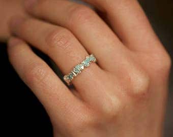 Turquoise Ring. Turquoise Band. Turquoise Band Ring. Light Blue Turquoise Wedding Band Ring. Light Blue Turquoise Band Ring.