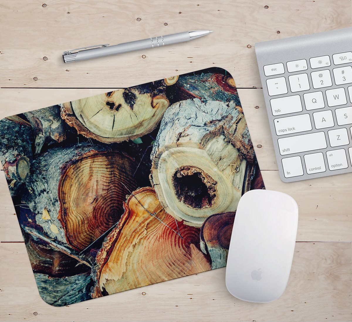 Mouse pad tree desk accessories wood printed mousemat teachers